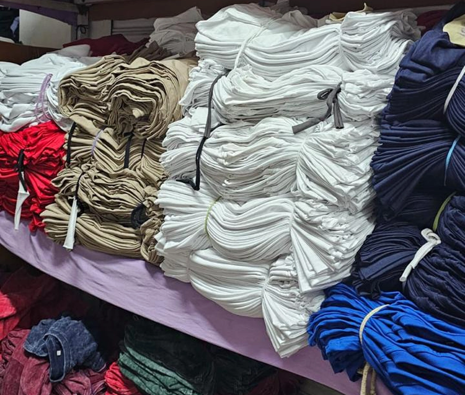 Colour stack of tees